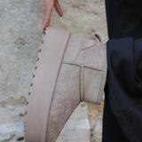 BOTTINES FOURRÉES PLATEFORME KHAKI - Casualmode.fr