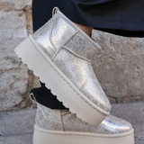 BOTTINES FOURRÉES PLATEFORME GOLD - Casualmode.fr