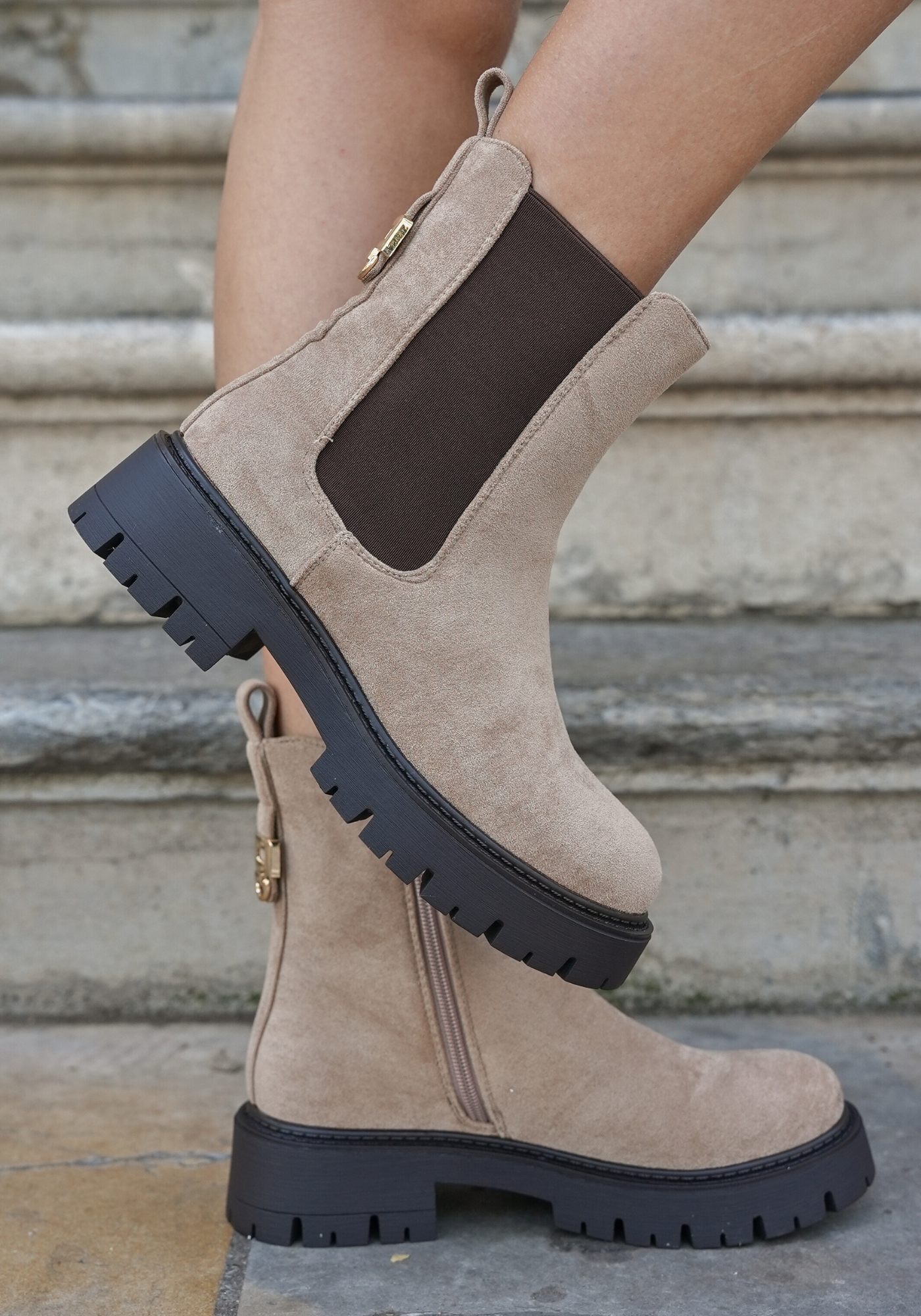 BOTTINES BEIGE CHELSEA – SEMELLE CRANTÉE - Casualmode.fr