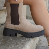 BOTTINES BEIGE CHELSEA – SEMELLE CRANTÉE - Casualmode.fr