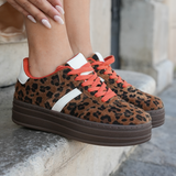 SNEAKERS LÉOPARD À SEMELLE ÉPAISSE - Casualmode.fr