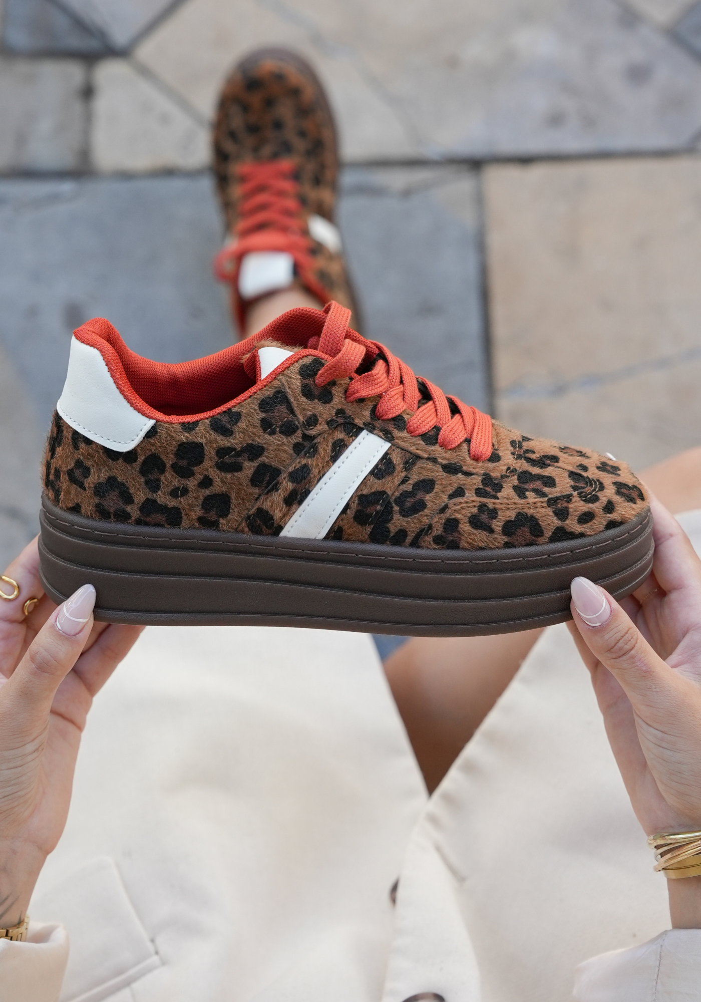 SNEAKERS LÉOPARD À SEMELLE ÉPAISSE - Casualmode.fr