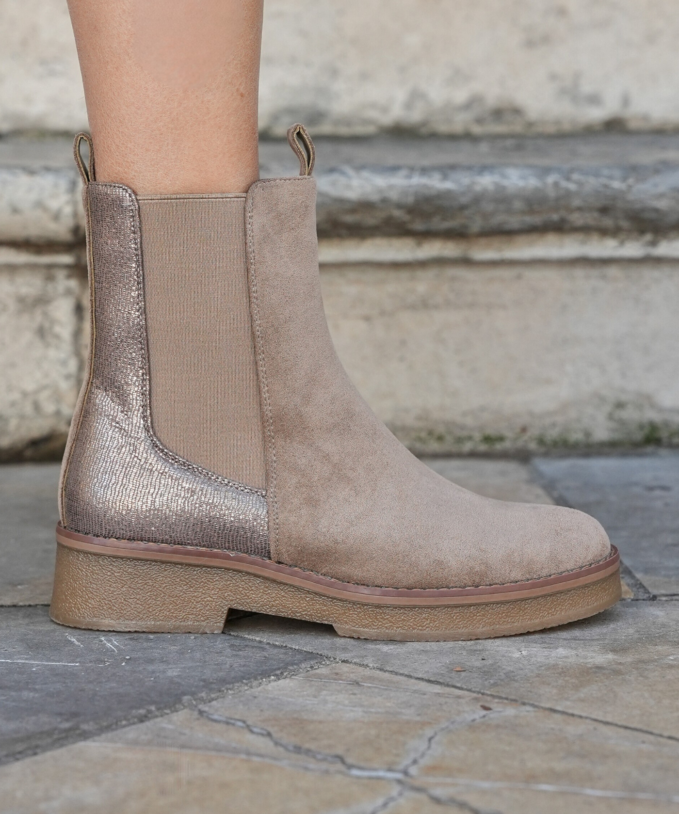 BOOTS CHELSEA BEIGE ÉLÉGANTES - Casualmode.fr