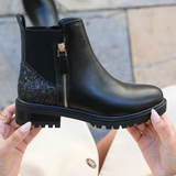 BOTTINES NOIRES CHELSEA À GLITTER - Casualmode.fr
