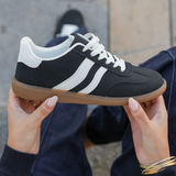 SNEAKERS NOIRES FEMME STYLE RÉTRO AVEC SEMELLE GOMME - Casualmode.fr
