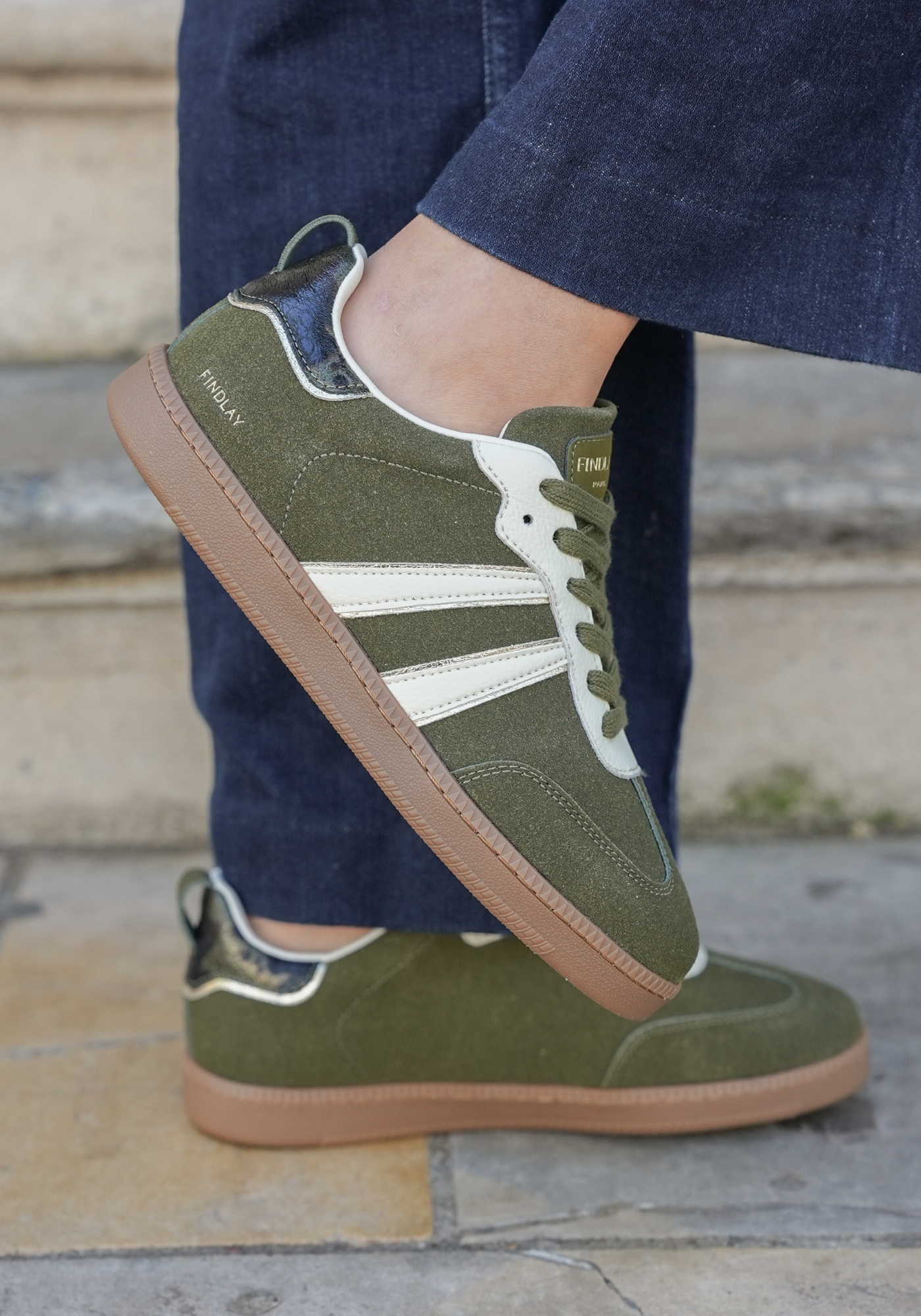 BASKETS VERTES STYLE RETRO CHIC - Casualmode.fr