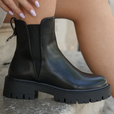 BOTTINES NOIRES CHELSEA – DÉTAIL ARRIÈRE CROC EFFECT - Casualmode.fr