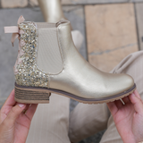 BOTTINES DORÉES GLITTER – ÉCLAT & ÉLÉGANCE - Casualmode.fr
