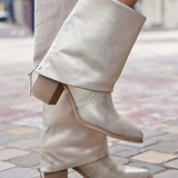 BOTTINES BEIGE ZIP – TALON BLOC - Casualmode.fr