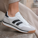 BASKETS FEMME BLANCHES A LACETS - Casualmode.fr