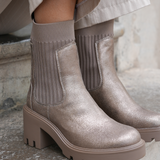 BOTTINES SOCKS MÉTALLISÉES – SEMELLE ÉPAISSE - Casualmode.fr