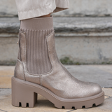 BOTTINES SOCKS MÉTALLISÉES – SEMELLE ÉPAISSE - Casualmode.fr