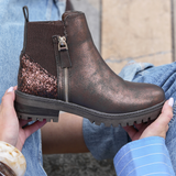 BOTTINES GLITTER BRONZE – CONFORT & ÉCLAT - Casualmode.fr