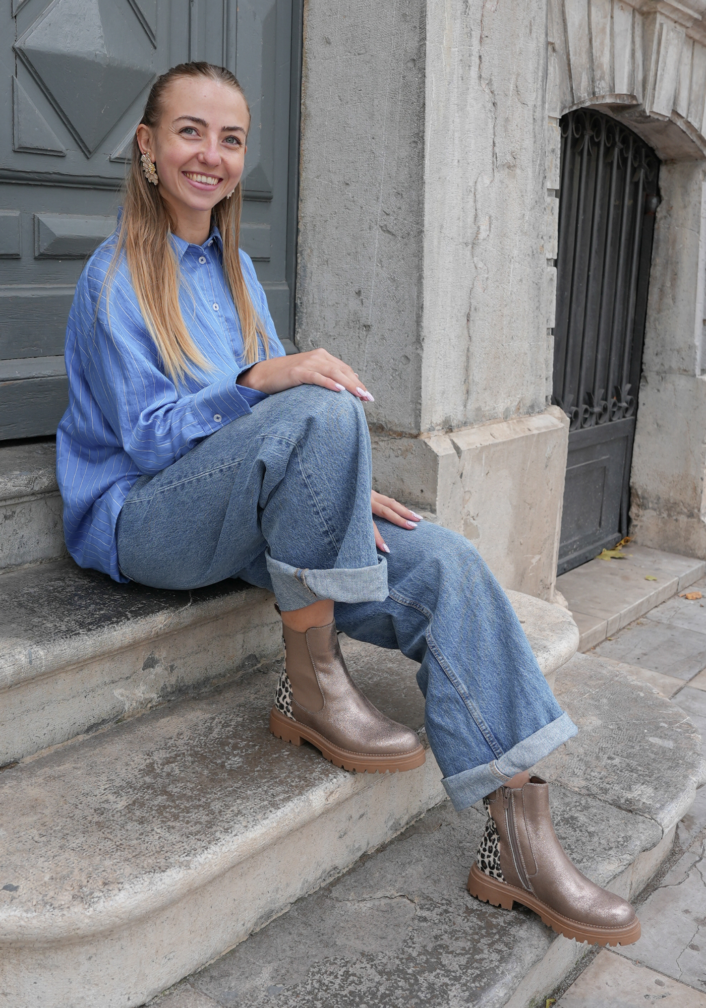 BOTTINES CHELSEA MÉTALLISÉES – DÉTAIL LÉOPARD - Casualmode.fr