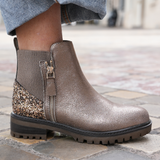 BOTTINES GLITTER CHAMPAGNE – ÉCLAT & CONFORT - Casualmode.fr