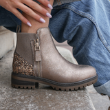 BOTTINES GLITTER CHAMPAGNE – ÉCLAT & CONFORT - Casualmode.fr