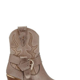 BOTTINES COWBOY COURTES DORÉES – STYLE WESTERN CHIC - Casualmode.fr