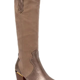 BOTTES COWBOY BEIGE & BRONZE À TALON - Casualmode.fr