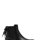 CHELSEA BOOTS NOIRES À SEMELLE CRANTÉE ET NOEUD ARRIÈRE - Casualmode.fr