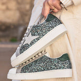 BASKETS PAILLETÉES VERT ET ARGENT AVEC ÉTOILE GRISE - Casualmode.fr
