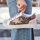 Basket femme étoile léopard à lacets - Judith - Casualmode.fr