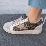 Basket femme étoile léopard à lacets - Judith - Casualmode.fr