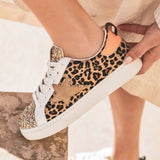 BASKETS LÉOPARD FEMME A PAILLETTES DORÉES - Casualmode.fr