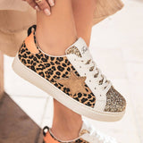 BASKETS LÉOPARD FEMME A PAILLETTES DORÉES - Casualmode.fr