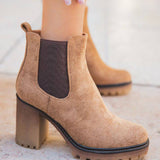 BOTTINES FEMME CAMEL À TALON - Casualmode.fr
