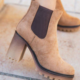BOTTINES FEMME CAMEL À TALON - Casualmode.fr