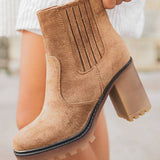 BOTTINES FEMME CAMEL À TALON - Casualmode.fr