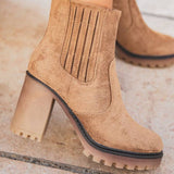 BOTTINES FEMME CAMEL À TALON - Casualmode.fr