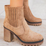 BOTTINES FEMME CAMEL À TALON - Casualmode.fr