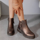 BOTTINES GLITTER BRONZE – CONFORT & ÉCLAT - Casualmode.fr