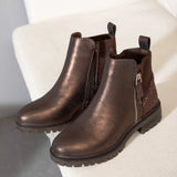 BOTTINES GLITTER BRONZE – CONFORT & ÉCLAT - Casualmode.fr