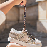 BASKETS DORÉES FEMME À PAILLETTES ET ÉTOILE SCINTILLANTE - Casualmode.fr