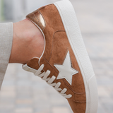 BASKETS CAMEL EN SUÉDINE ÉTOILE BLANCHE - Casualmode.fr