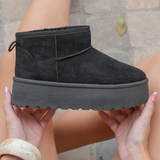 BOTTINES FOURRÉES PLATEFORME NOIRES - Casualmode.fr