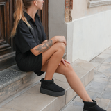 BOTTINES FOURRÉES PLATEFORME NOIRES - Casualmode.fr