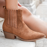 BOTTINES WESTERN CAMEL À TALON - Casualmode.fr