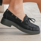 MOCASSINS NOIRS AVEC LACETS – STYLE INTEMPOREL - Casualmode.fr