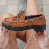 MOCASSINS CAMEL SEMELLE ÉPAISSE NOIRE - Casualmode.fr