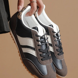 BASKETS FEMME MARRON ET NOIR A LACETS - Casualmode.fr