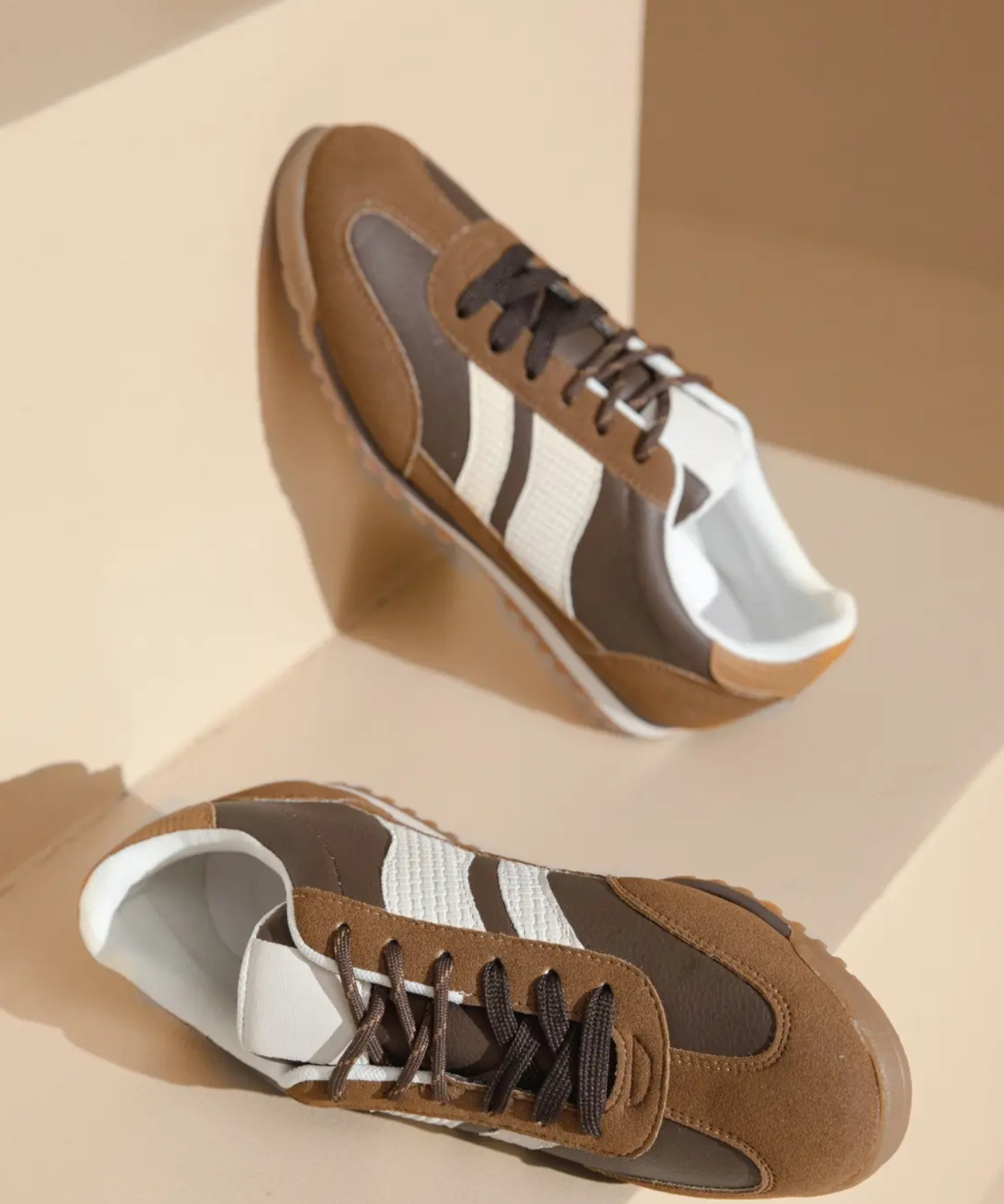 BASKETS FEMME MARRON A LACETS - Casualmode.fr