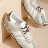 BASKETS FEMME MARRON BEIGE ET LEO - Casualmode.fr