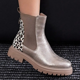 BOTTINES CHELSEA MÉTALLISÉES – DÉTAIL LÉOPARD - Casualmode.fr