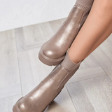 BOTTINES SOCKS MÉTALLISÉES – SEMELLE ÉPAISSE - Casualmode.fr