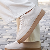 BASKETS BEIGE EN SUÉDINE AVEC ÉTOILE TEXTURÉE - Casualmode.fr