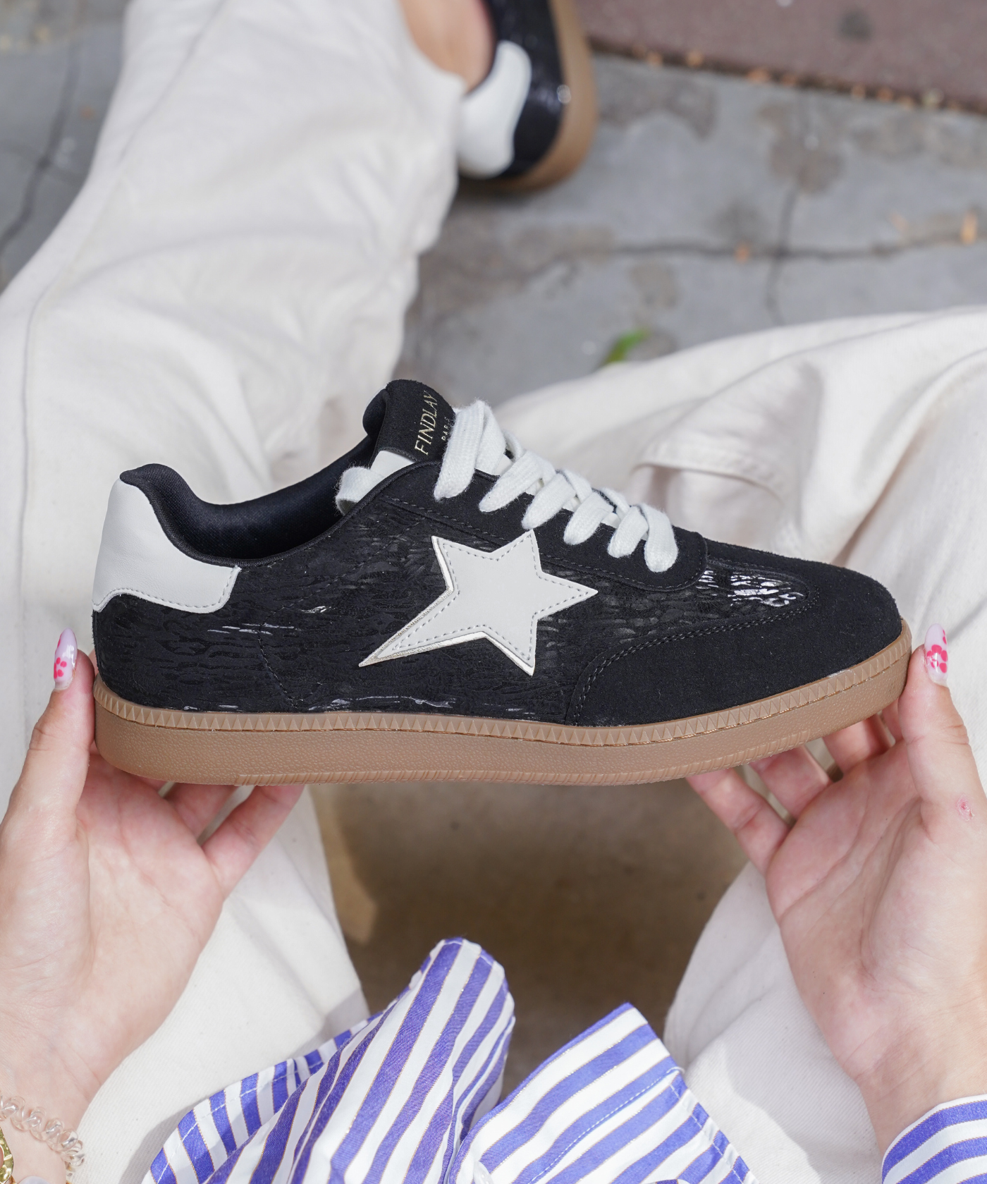 BASKETS NOIRES AVEC ÉTOILE BLANCHE - Casualmode.fr