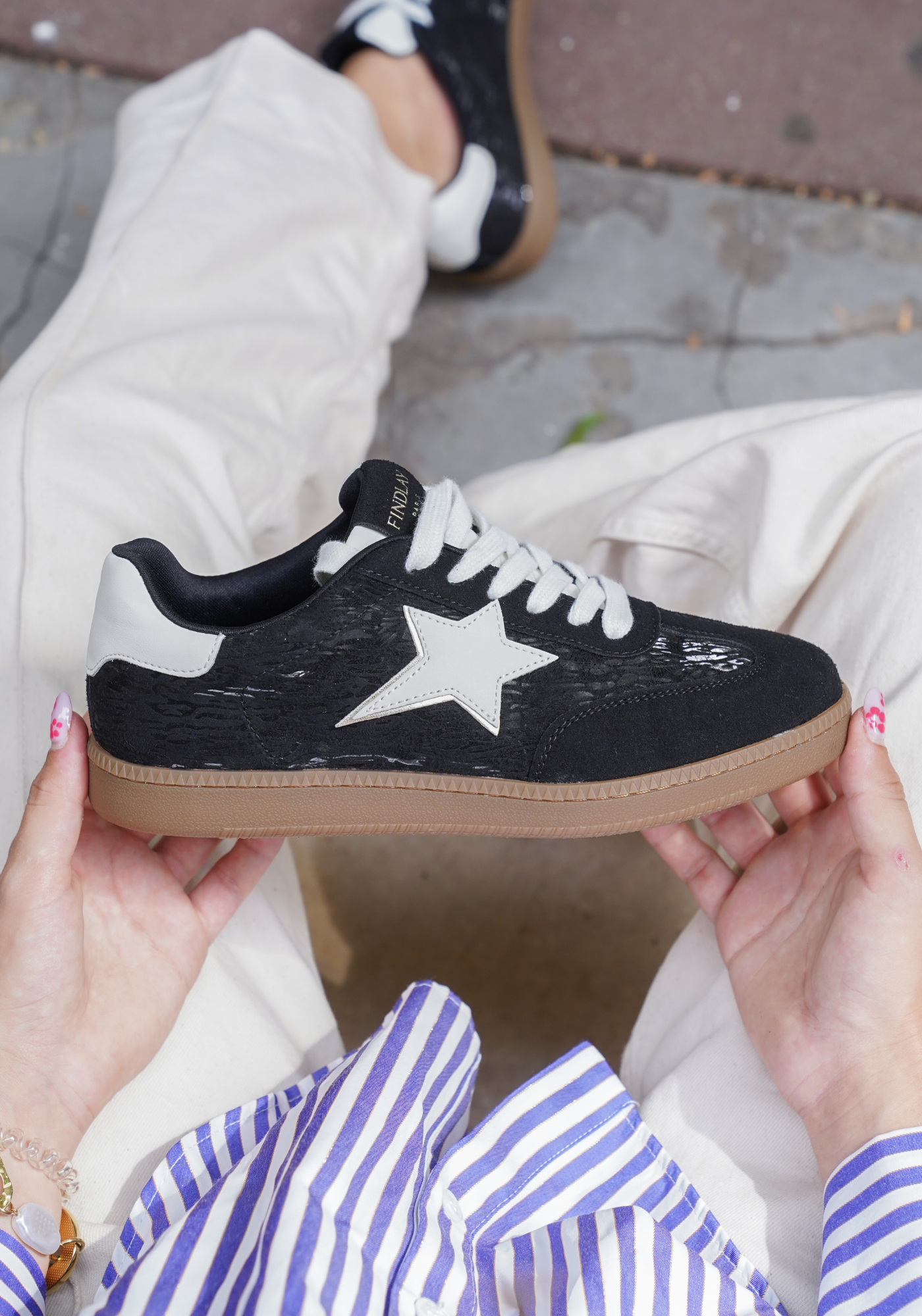 BASKETS NOIRES AVEC ÉTOILE BLANCHE - Casualmode.fr